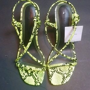 Bershka Neon Snake Print Heels